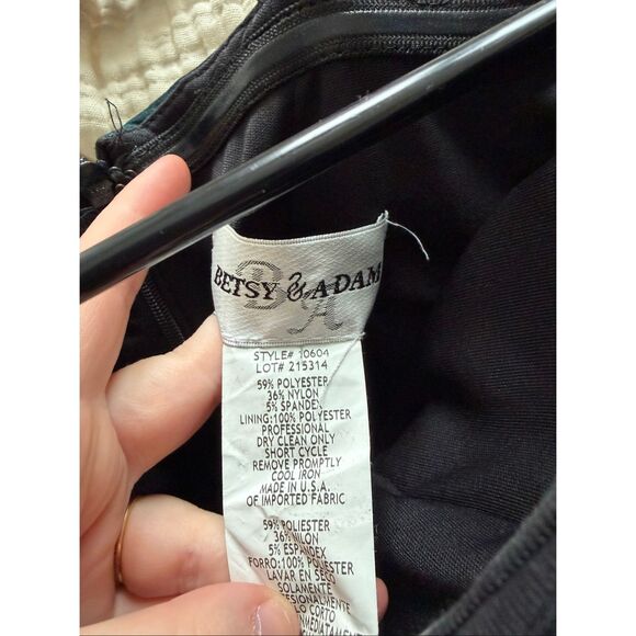 Vintage Betsy & Adam Strapless Dark Green Cocktail Dress Size 4 - Picture 9 of 11